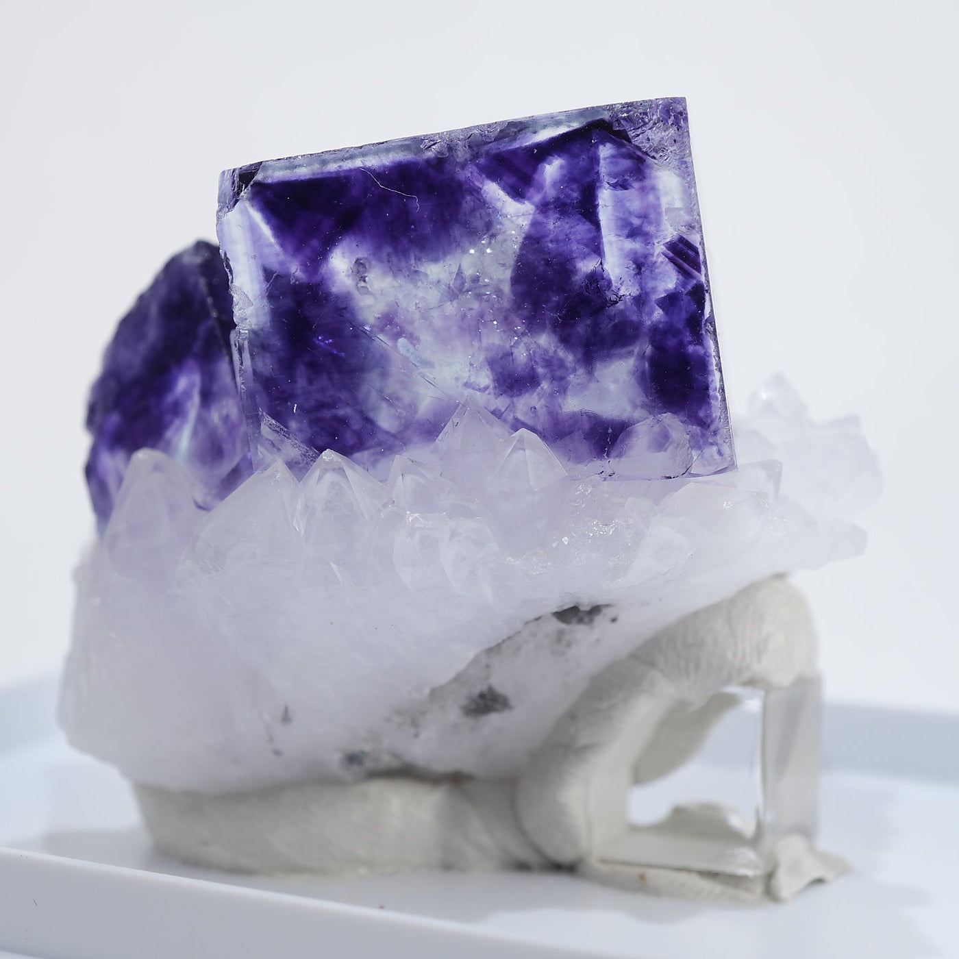 鉱物標本 中国 ヤオガンシャン フローライト 蛍石 化石 水晶 原石 鉱石 中国 ヤオガンシャン産 フローライト・水晶|ハッピーギフト