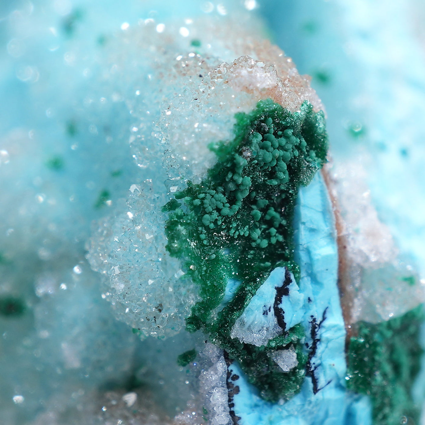 コンゴ民主共和国産 ドゥルージークリソコラ・マラカイト – 天然石