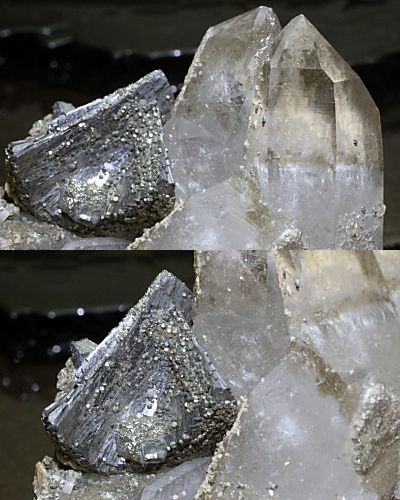 ポルトガル Panasqueira Mine産 硫砒鉄鉱・水晶・パイライト 3種の共生鉱物 約154ｇ