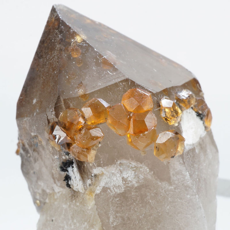 16g　スペサルタイト　煙水晶　母岩付き　共生鉱物　鉱物標本　ガーネット　水晶 16g スペサルタイト 煙水晶 母岩付き 共生鉱物 鉱物標本 ガーネット